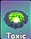 Toxic mineral with a glowing green center.