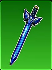 Azure Apex with a blue blade and wing-shaped guard.