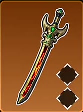 Royal Verdure with a gold-green guard and red-black blade.