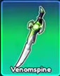 Venomspine with a silver curved blade and green guard.