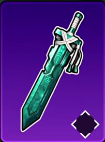 Runebound greatsword with a green blade and silver crossguard.