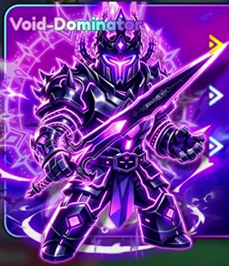Void-Dominator armor set with purple-black spiked armor and a glowing sword.