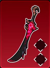 Crimson Viper with a black curved blade and crimson ornament.