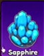 Bright blue Sapphire crystal cluster.