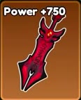 Nether Bane with a broad red-black spiked blade.