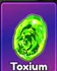 Bright green oval Toxium core.