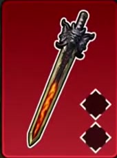 Demon's Wrath with a black guard and orange-red blade core.
