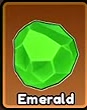 Green faceted Emerald.