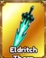 Eldritch Thorn with a cyan-green spiked blade.