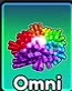 Multicolored Omni crystal cluster.