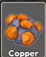 Copper ore with orange deposits.
