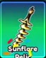 Sunflare Relic with a golden wavy blade.
