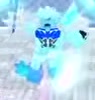 Snow Golem King with an icy blue body and dark blue face.