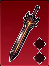 Inferno greatsword with a dark blade and glowing orange center.