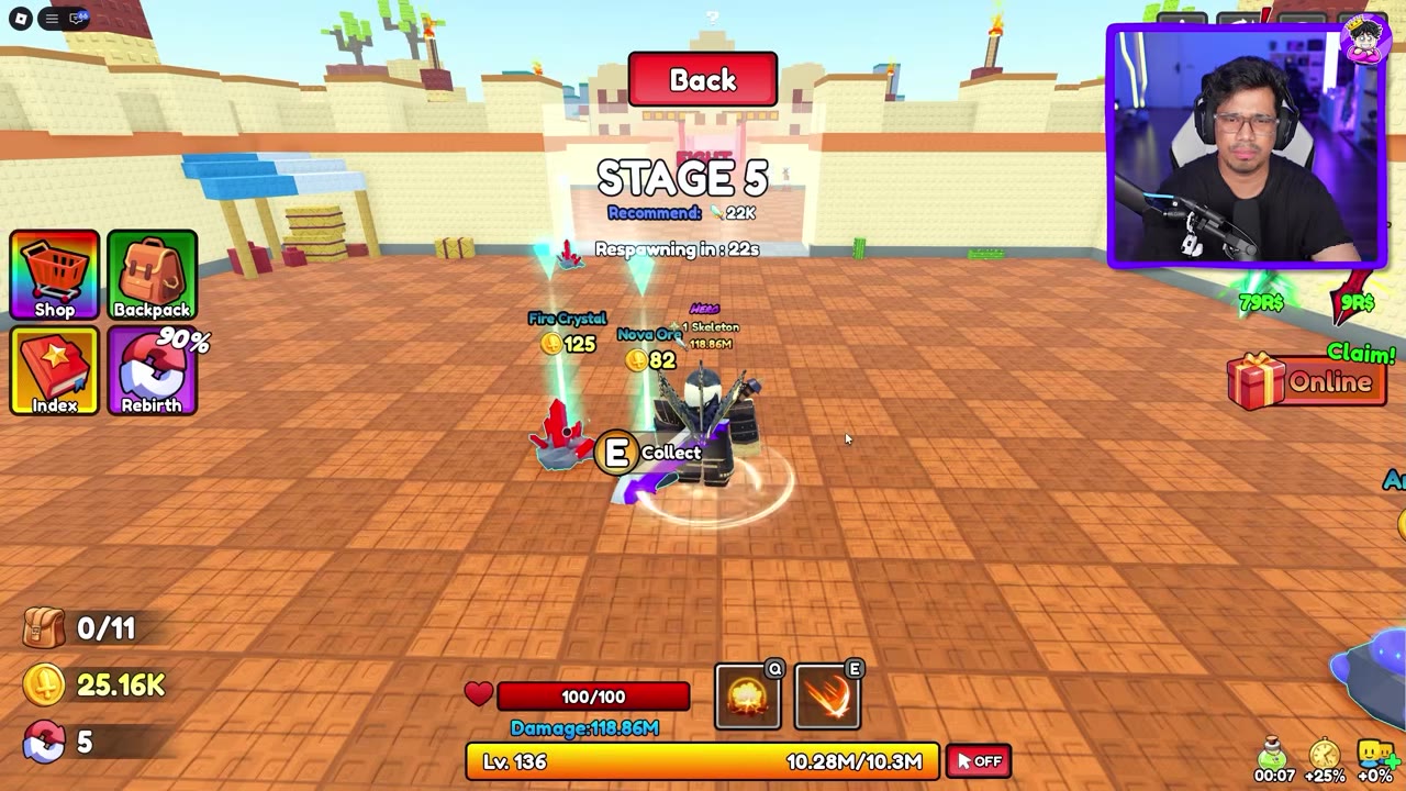 Combat bar showing separate Q and E skill icons after the second slot is unlocked.